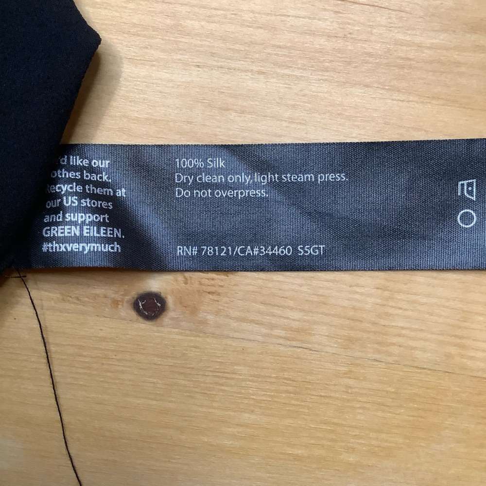EILEEN FISHER Sheer Silk Georgette Layered Asymmetrical Black Dress Size M - Picture 13 of 15
